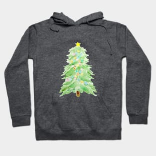 Christmas tree with decorative lights Hoodie